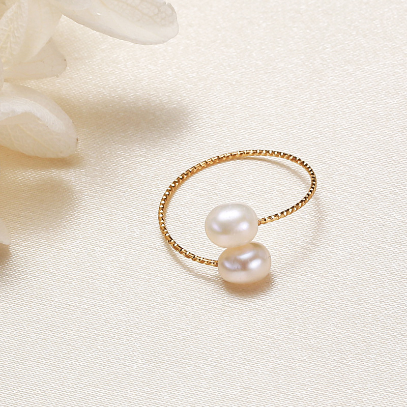 1:Single circle 5mm white pearl (0.8mm thick ring)