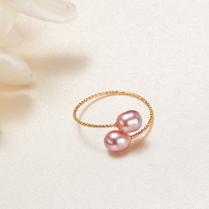 3:Single circle 5mm pink and purple pearl (0.8mm thick ring)