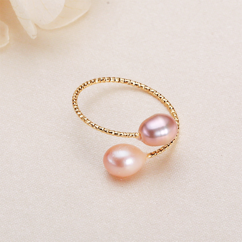 10:Single circle 6mm mixed color pearls (1mm thick ring)