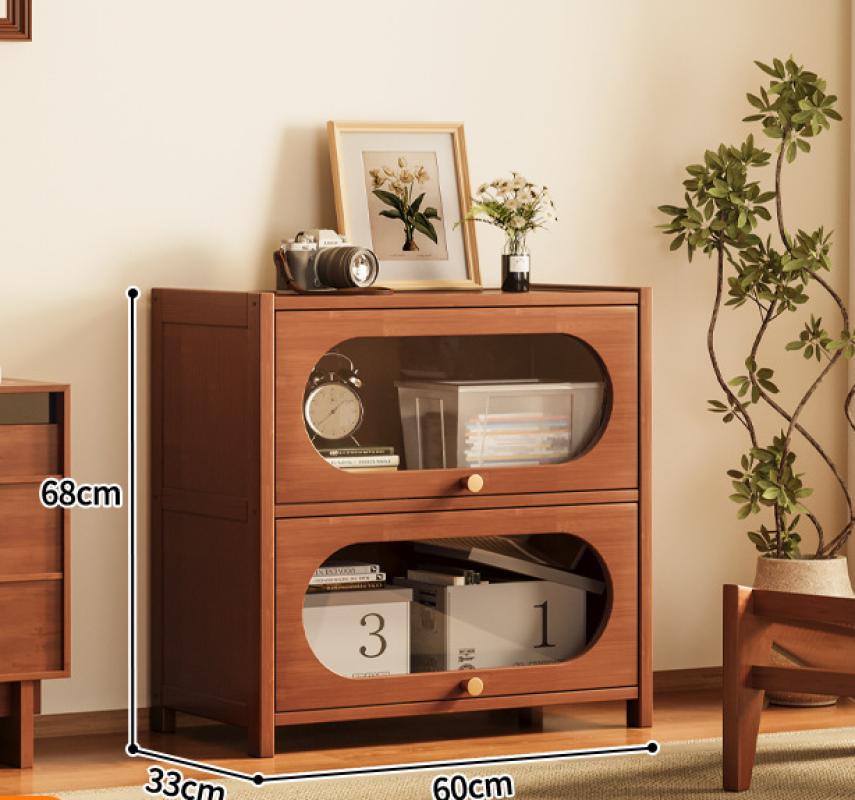 Flip-door bookcase 3 layers 60