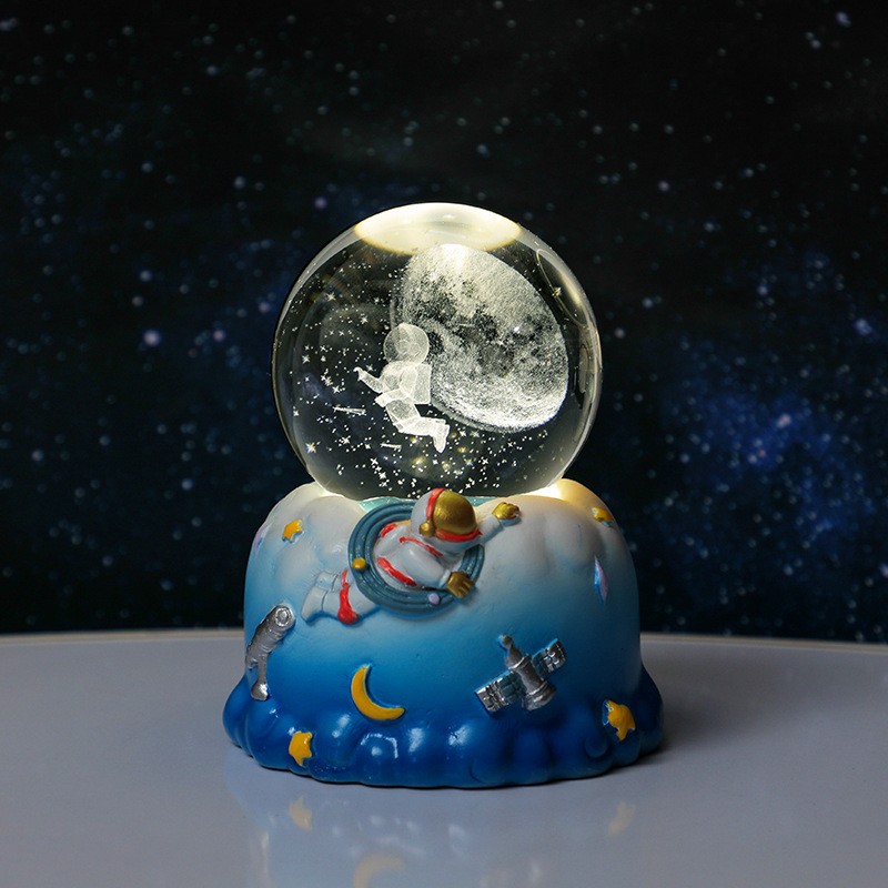 Blue Astronaut Rotating Base - Soaring through the starry sky