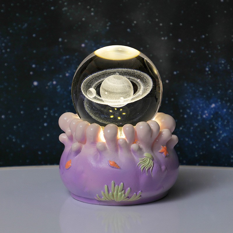 Purple Astronaut Rotating Base - Saturn