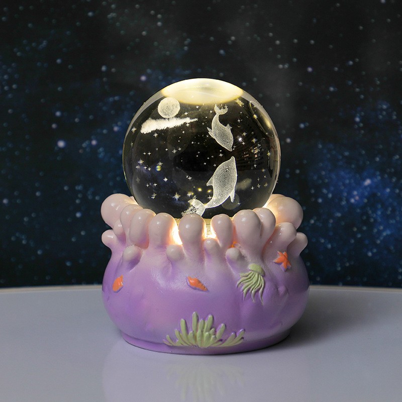 Purple astronaut rotating Base - Dolphin Companion