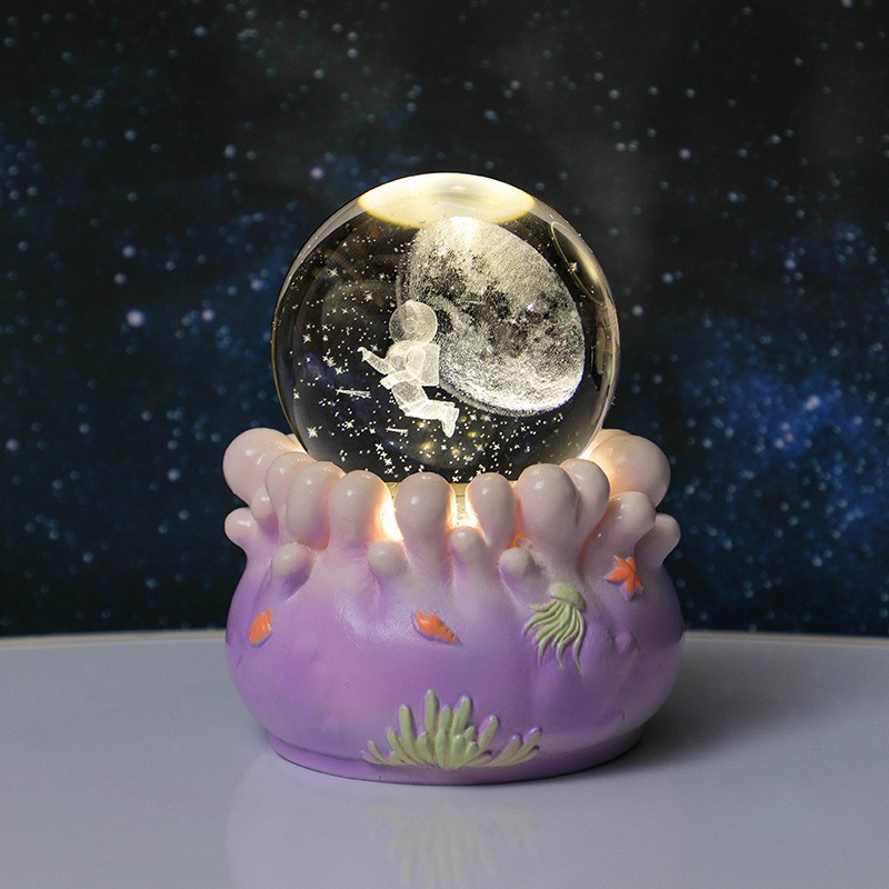 Purple Astronaut Rotating Base - Soaring through the starry sky