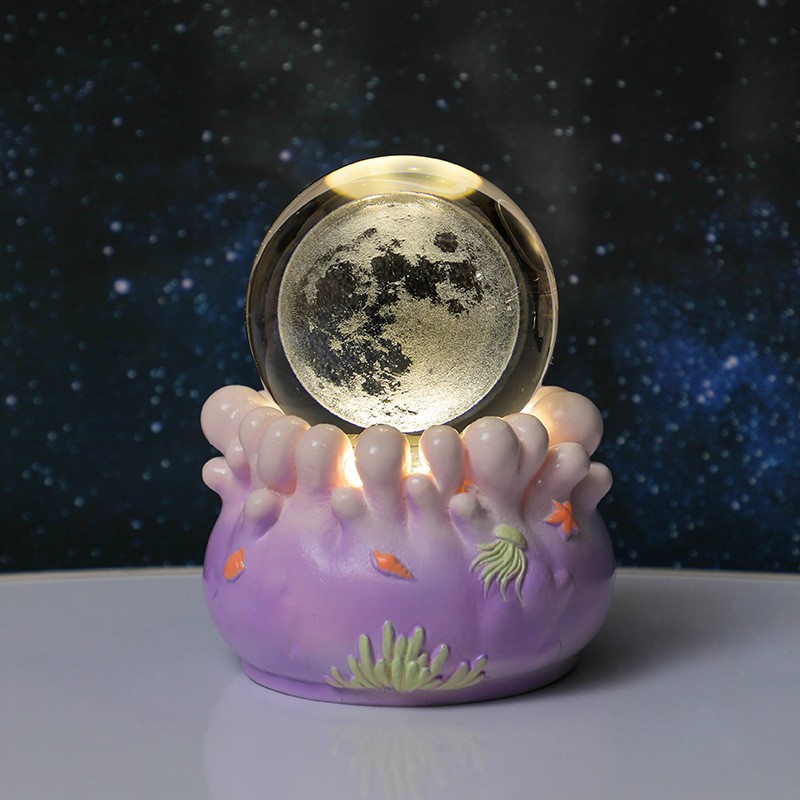 Purple Astronaut Rotating Base - Moon