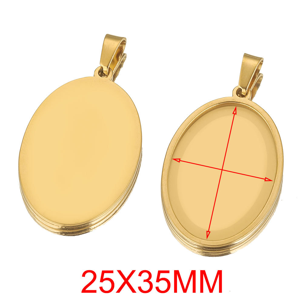 36:Gold-oval 25*35mm