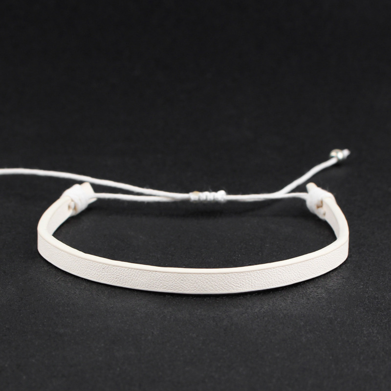 3:White leather bracelet