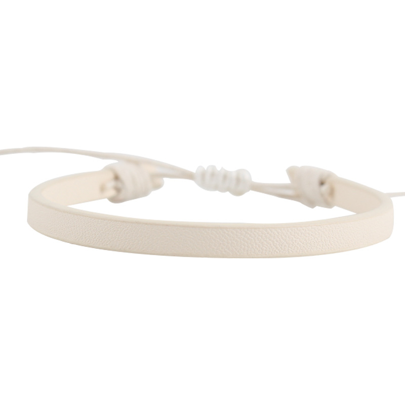 3:Creamy-white PU adjustable bracelet