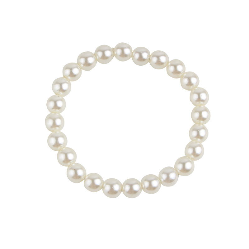 3:Off-White Beaded Bracelet