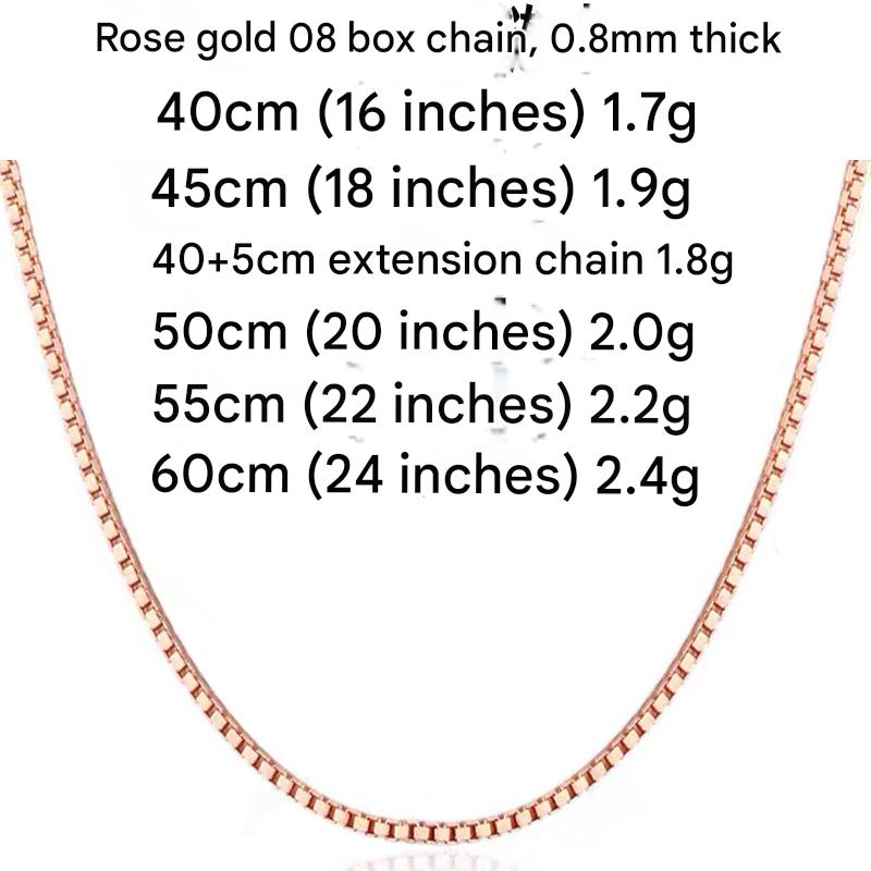 Rose Gold Box Chain 40cm