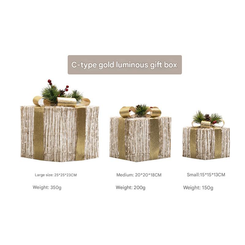 C gold-wire luminous gift box three-piece set