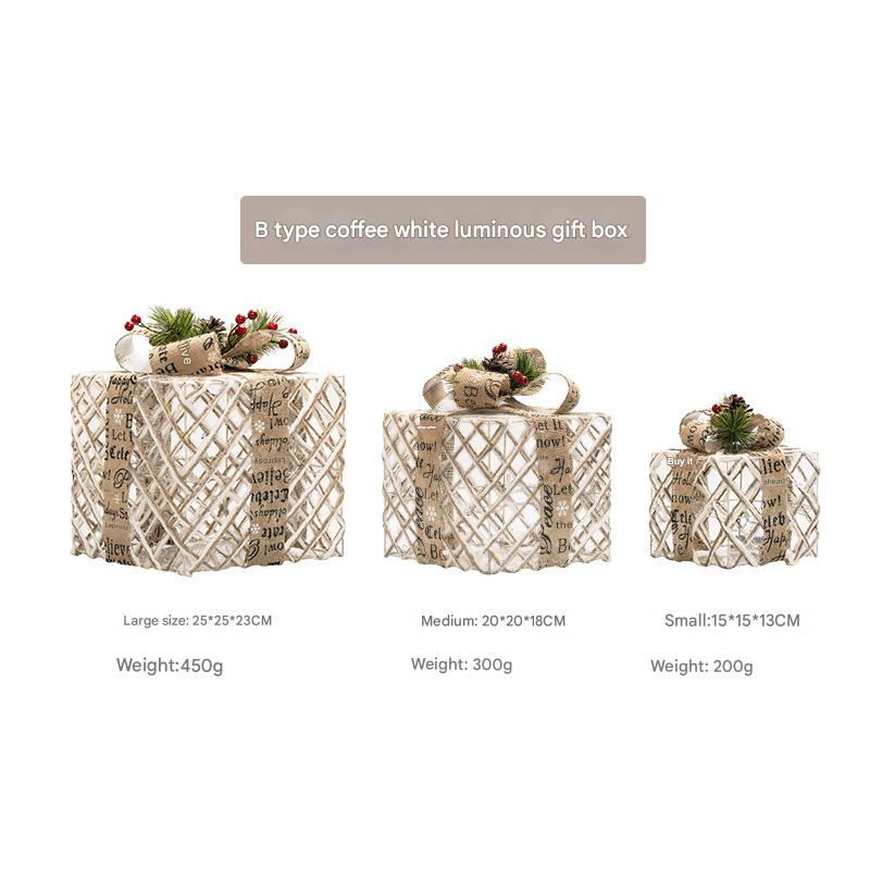 B coffee white luminous gift box three-piece set