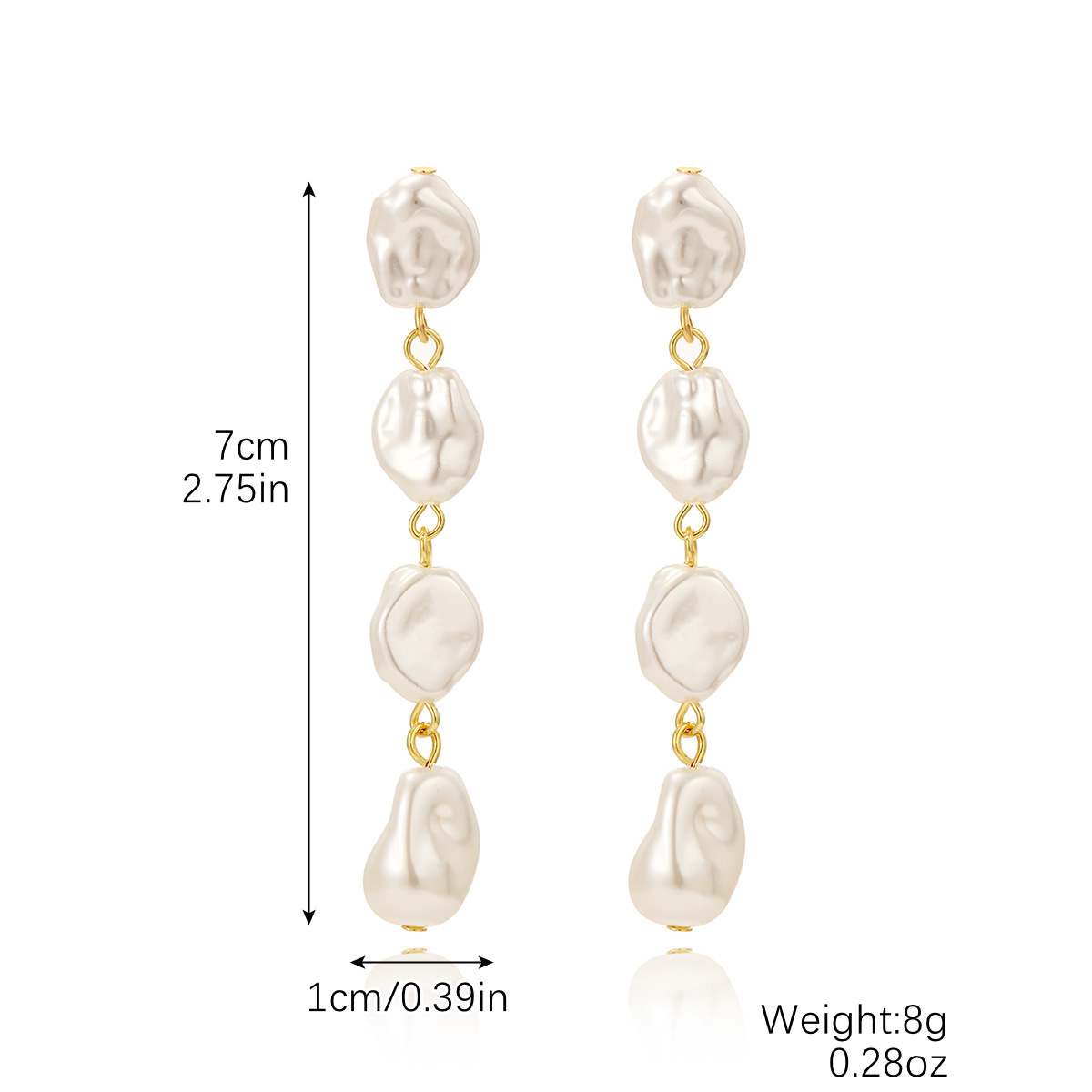 2:Long irregular-shaped pearl chain