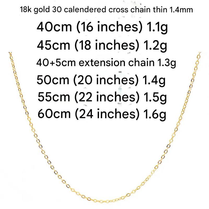 16:Gold fine cross chain