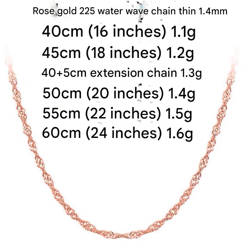 24:Rose gold fine water wave chain