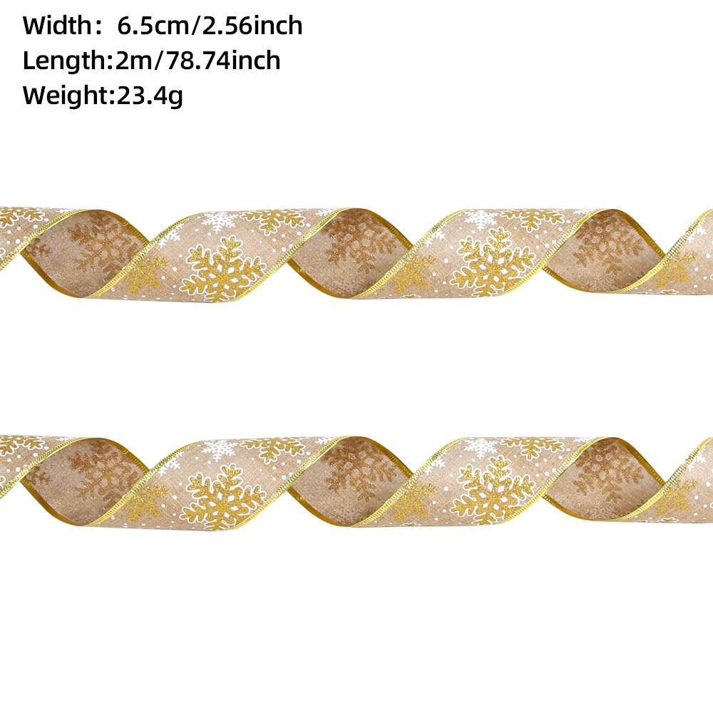 2 m golden snowflake (6.5cm)