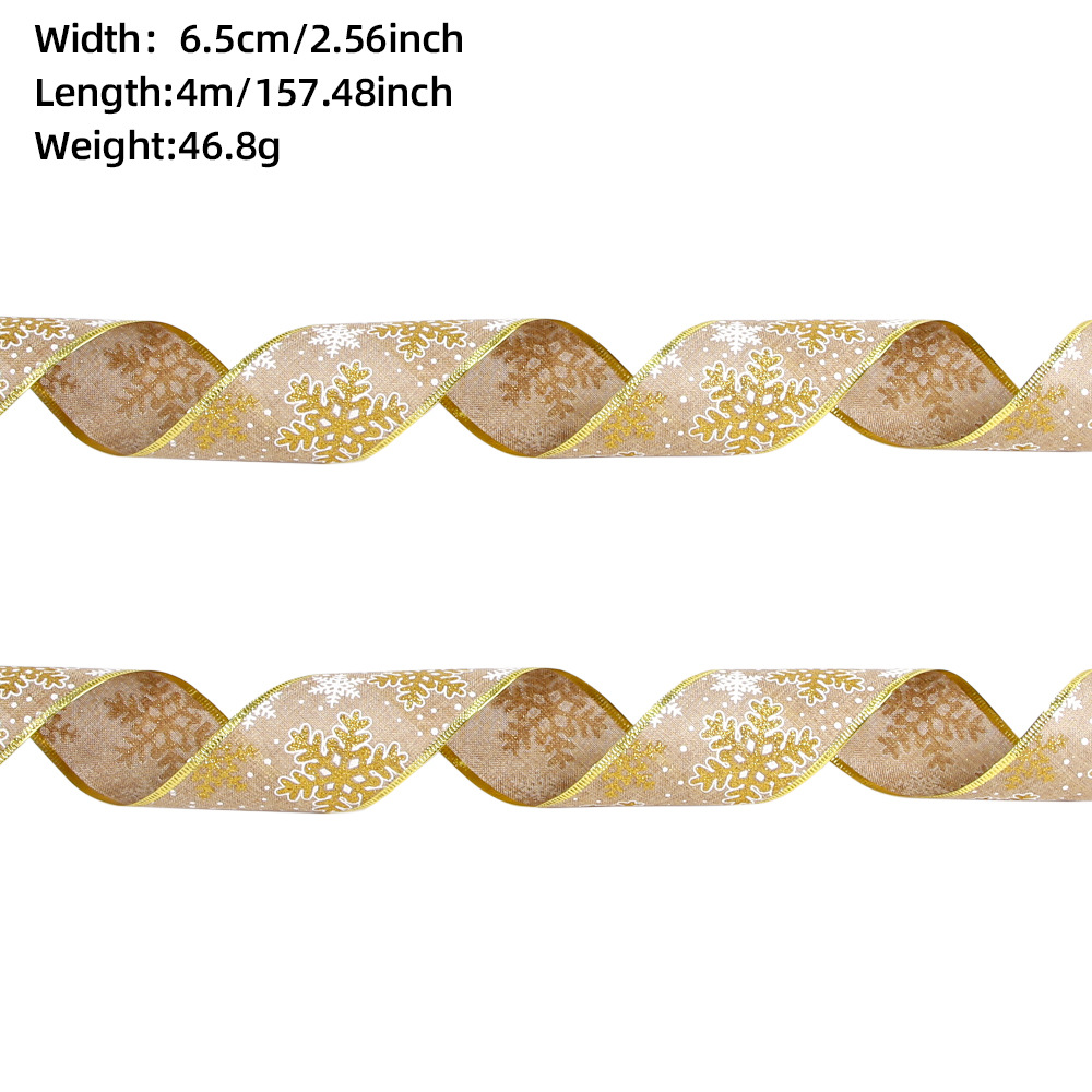 4 m golden snowflake (6.5cm)