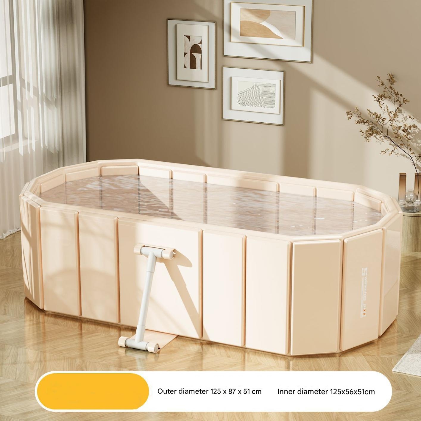 Plate-shaped folding bathtub