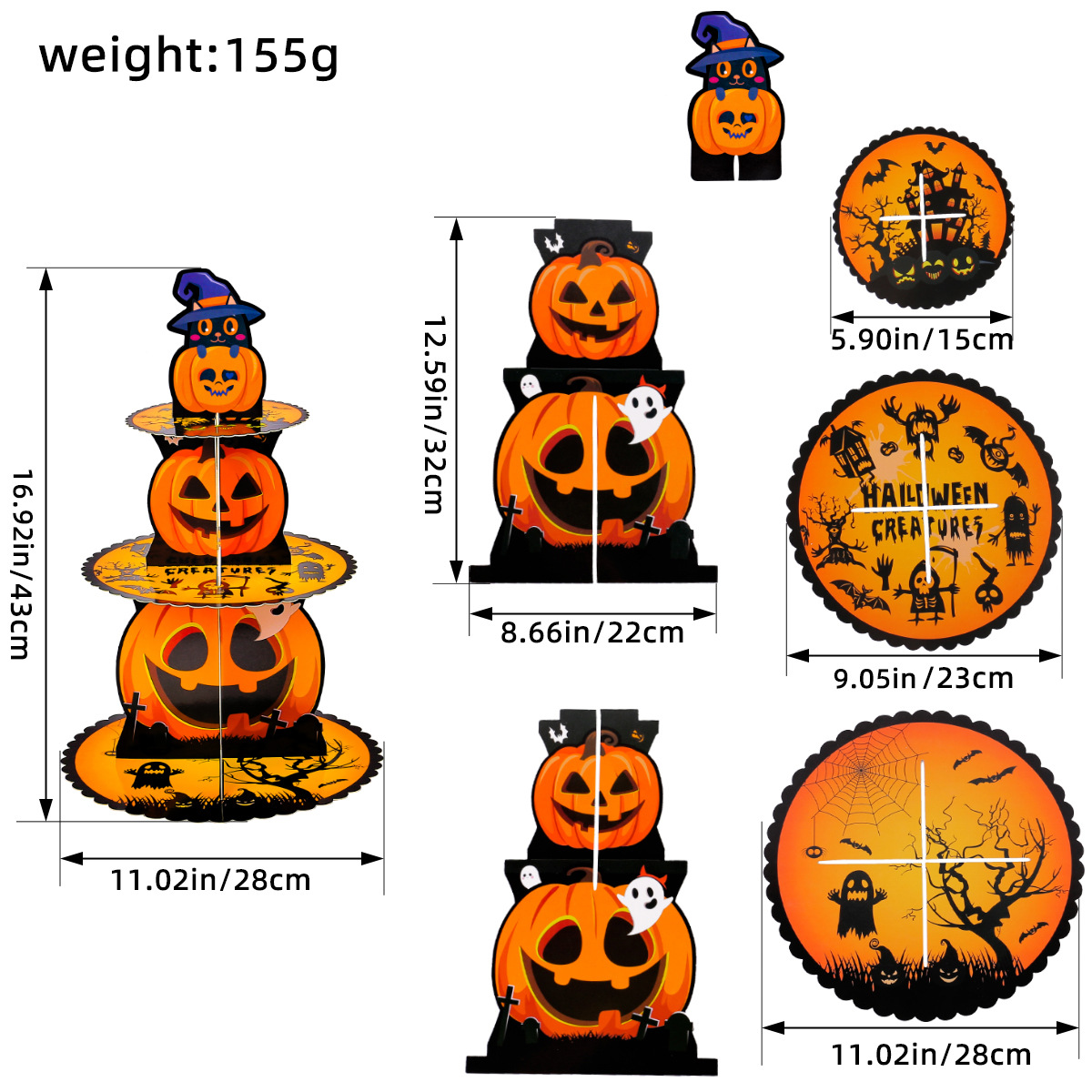 Aa3-39 halloween pumpkin cake stand