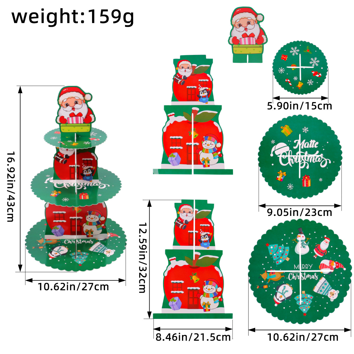 Aa3--41 santa claus gift cake stand