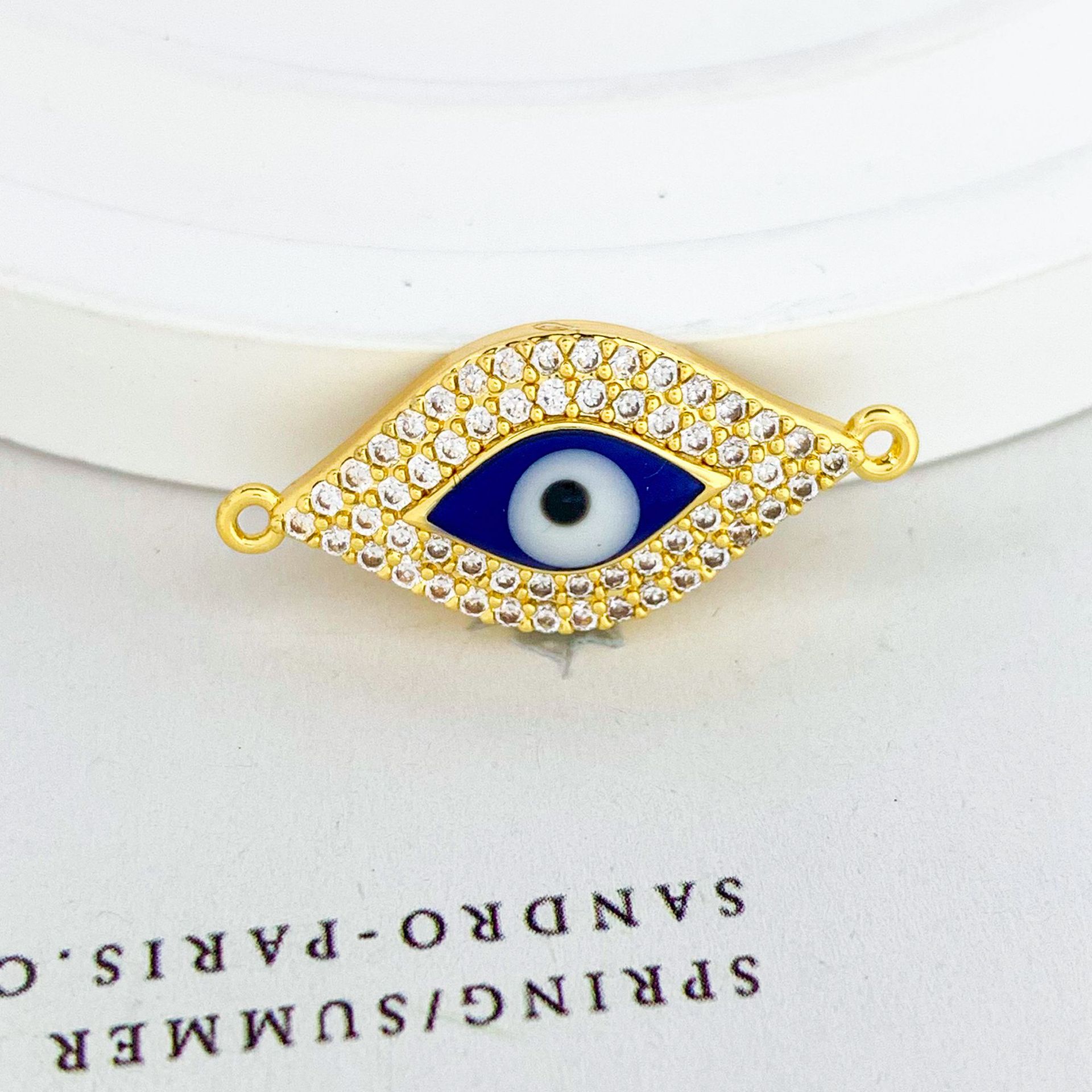 6:Sl459 blue eye pendant gold