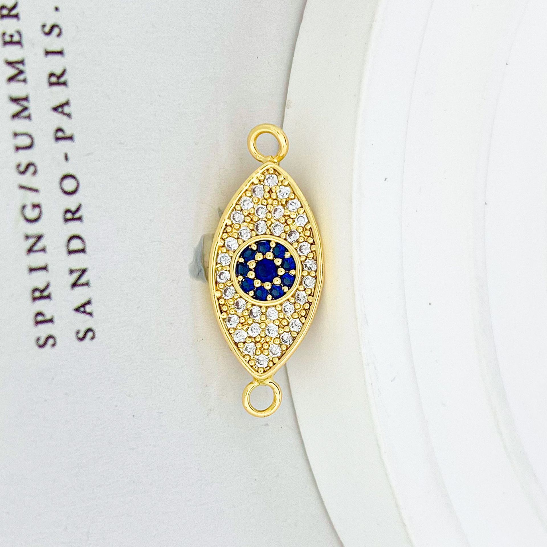 10:Sl666 blue eyes pendant gold