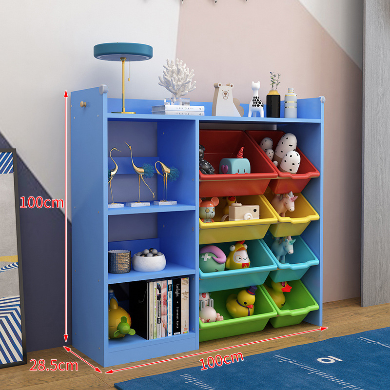 1 m with single side bookshelf Blue