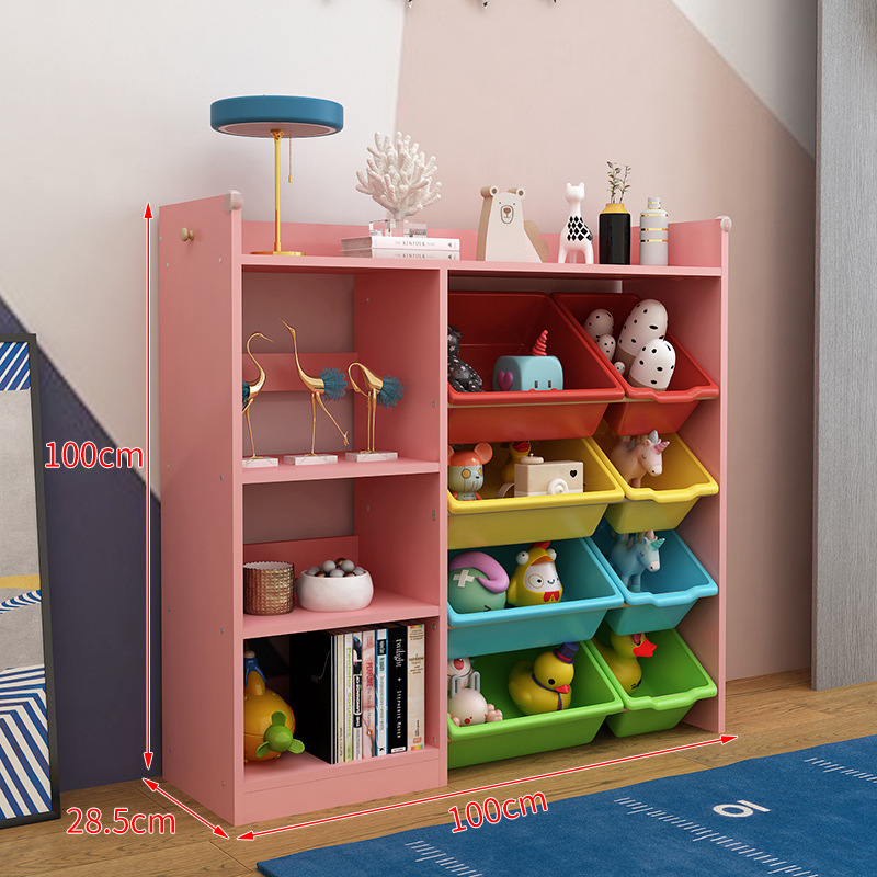 1 m Pink with Single Side Bookshelf