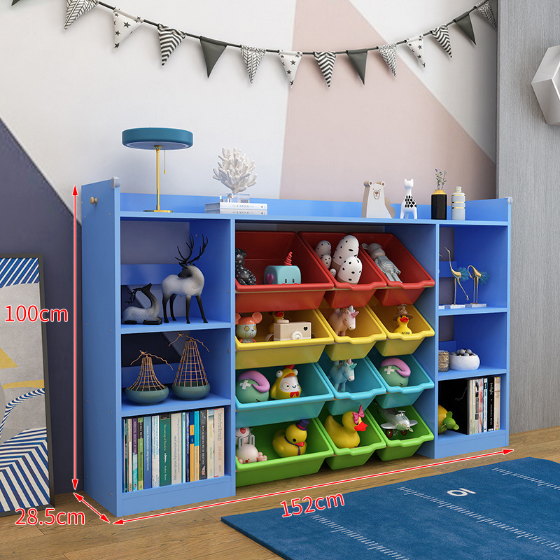 1.52 meters with unilateral bookshelf Blue