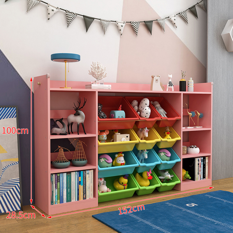 1.52 m Pink with Single Side Bookshelf