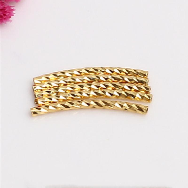 18K gold plated bend tube 1.5x20mm