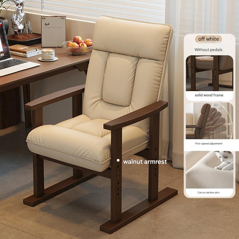 Off-white-walnut color [solid wood frame, can sit or lie down]