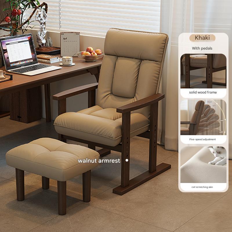 Khaki - walnut   pedals [solid wood frame, can sit or lie down]