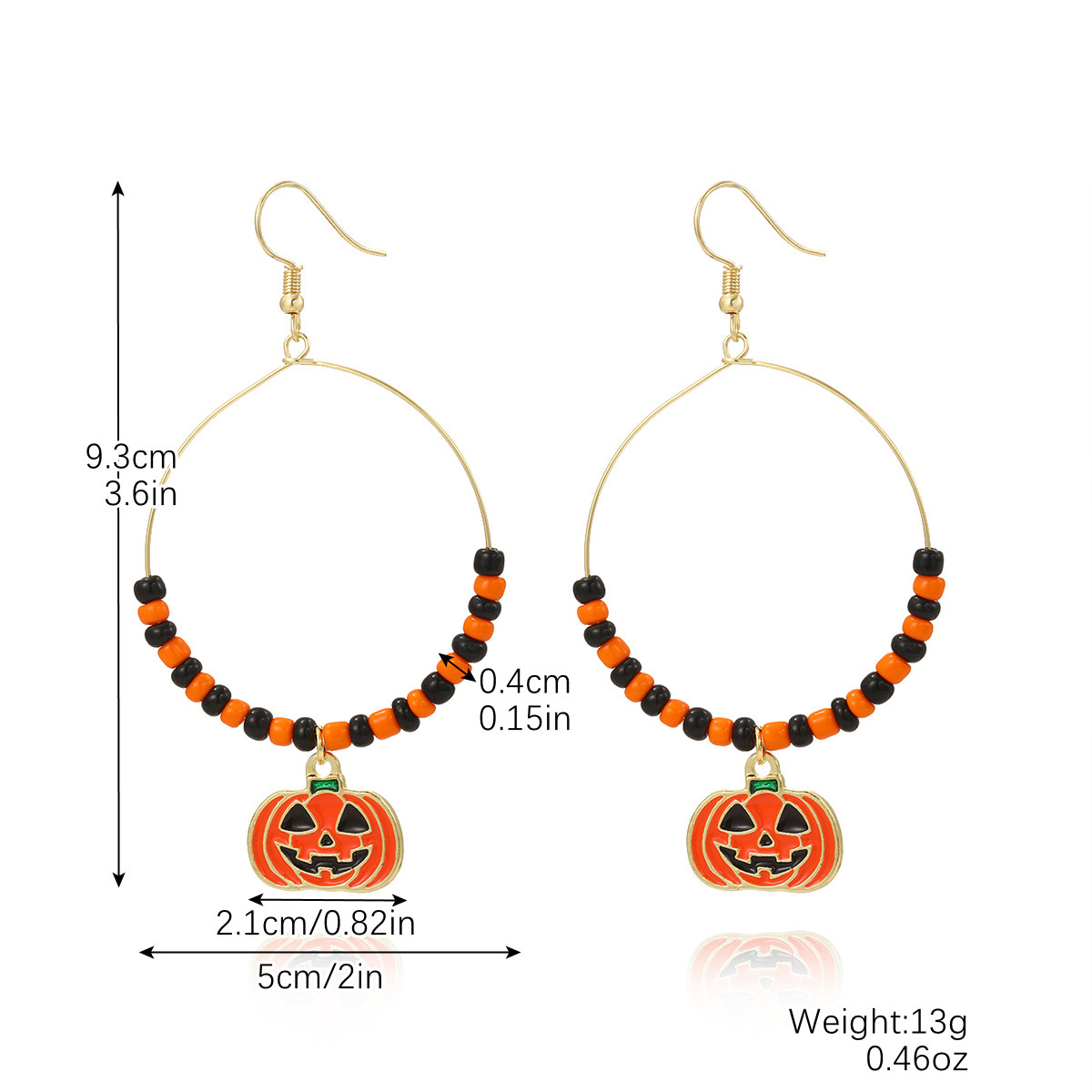 E2307- 10m beads pumpkin head