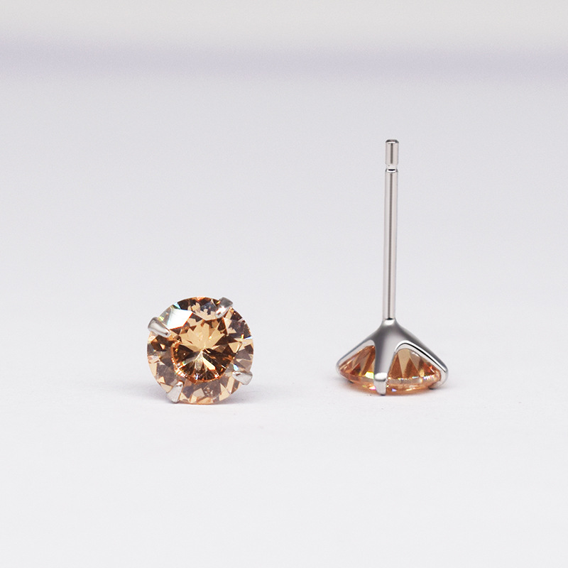 Zirconium Champagne [November]] 3mm with glue plug