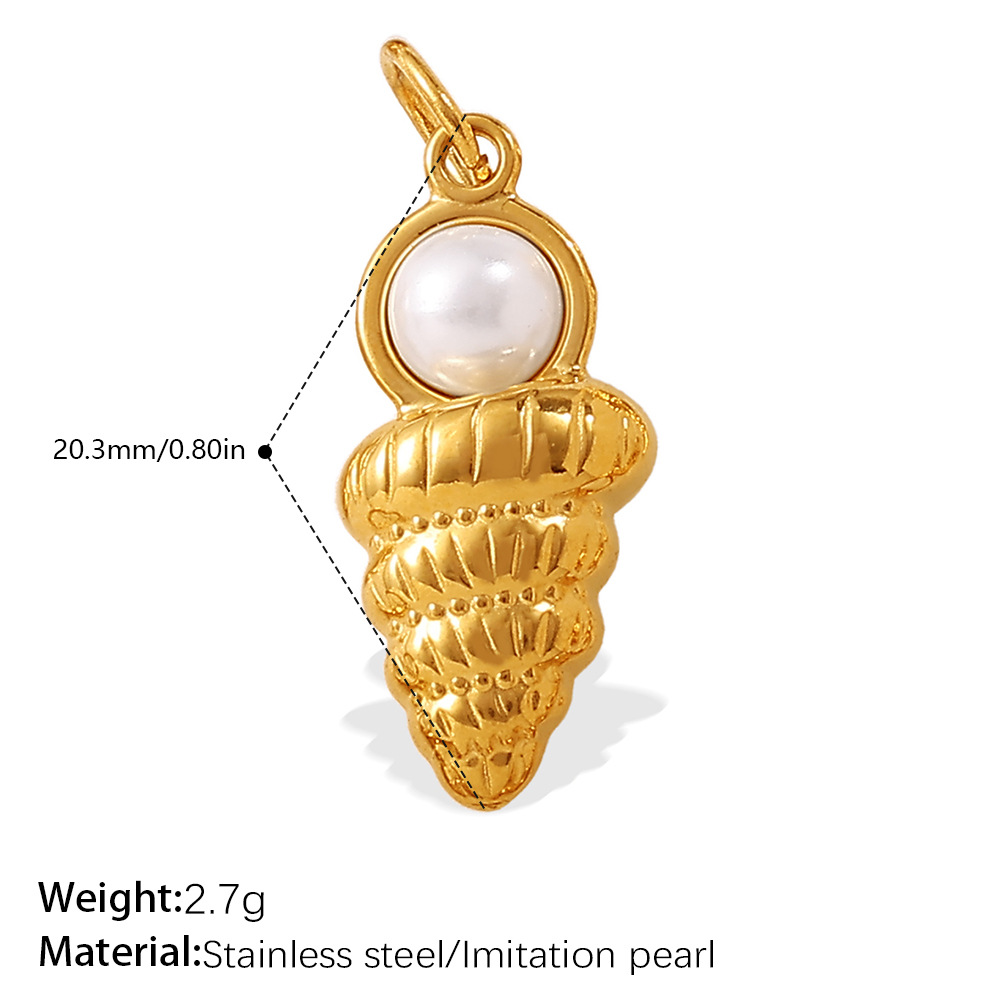 PJ923WEG白珠金色吊坠