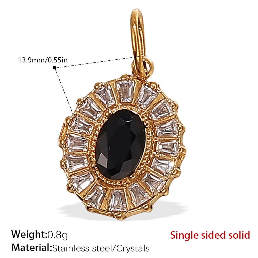 11:Pj495bkg black crystal gold pendant
