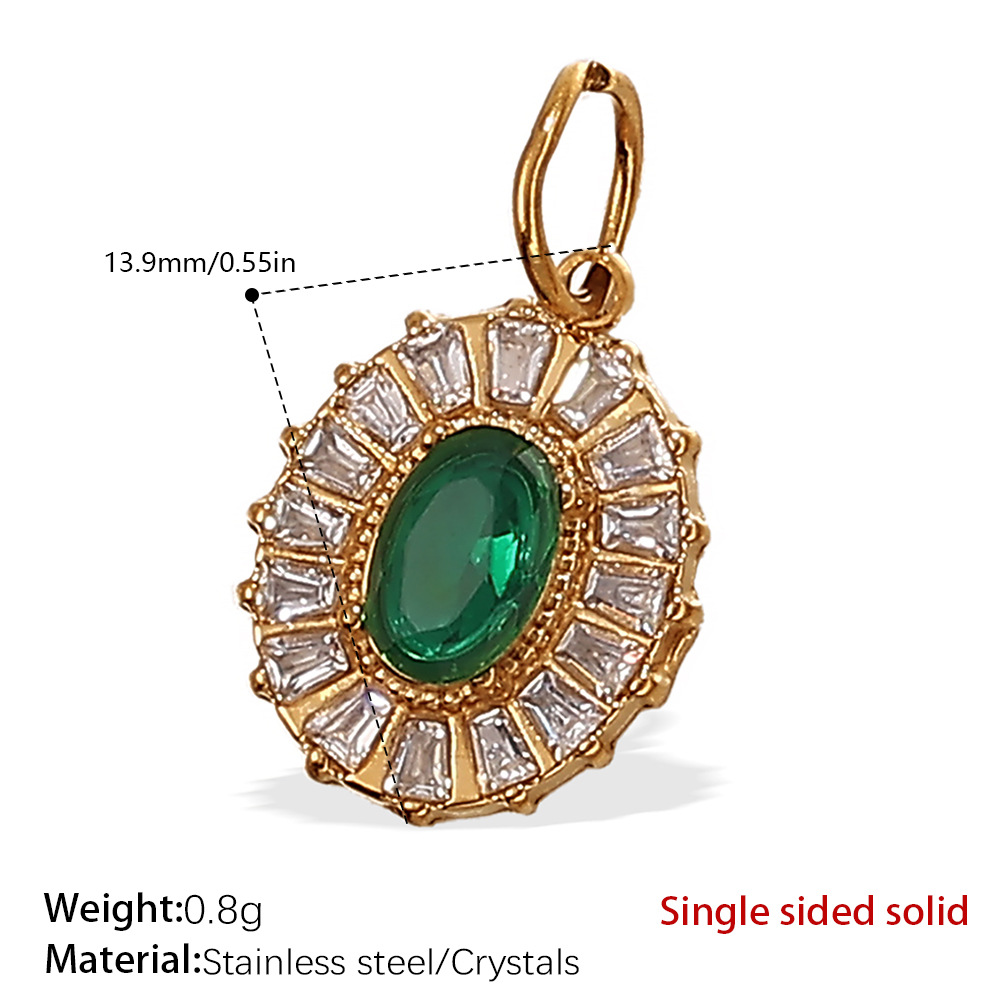 12:Pj495gng green crystal gold pendant