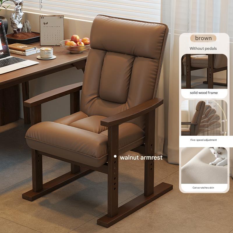 Brown color - walnut color [solid wood frame, can sit or lie down]