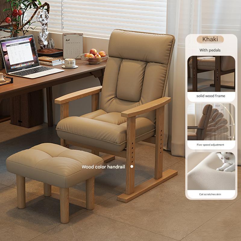 Khaki - wood color   pedals [solid wood frame, can sit or lie down]