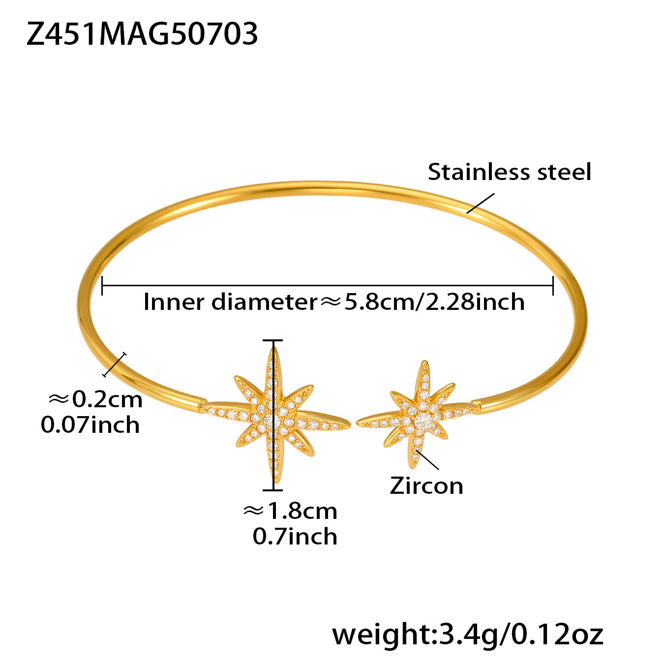 Z451- Golden Zircon Bracelet