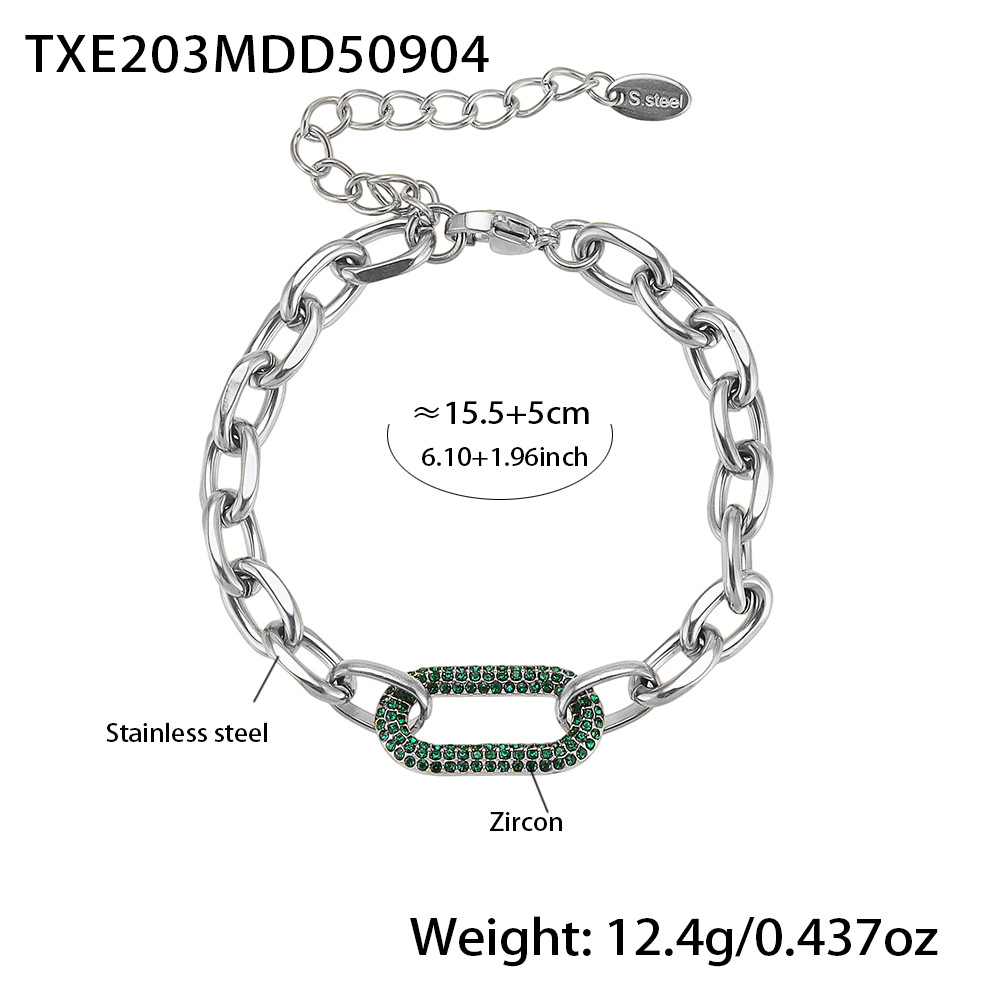 6:Txe203-steel green zircon bracelet