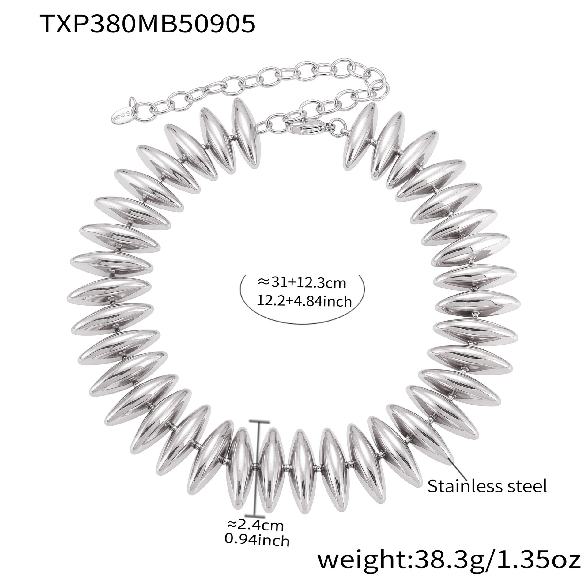 2:Steel-colored necklace