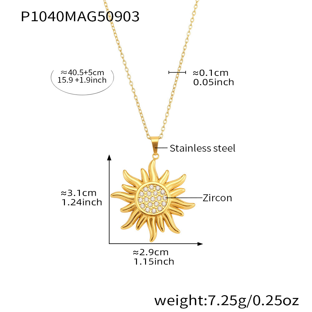 1:Golden sunflower necklace