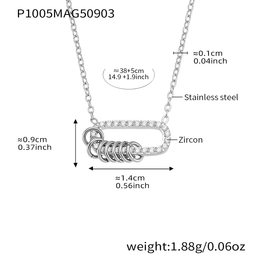 4:Steel-colored Roman ring necklace