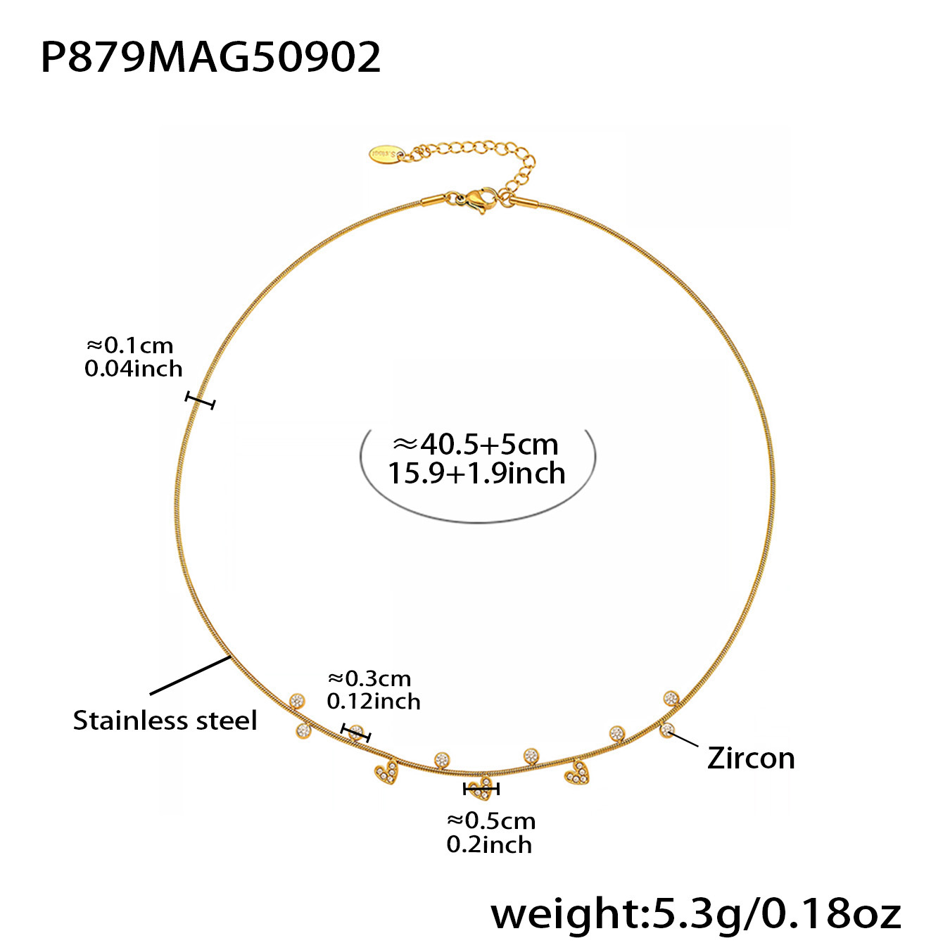 Golden zircon necklace