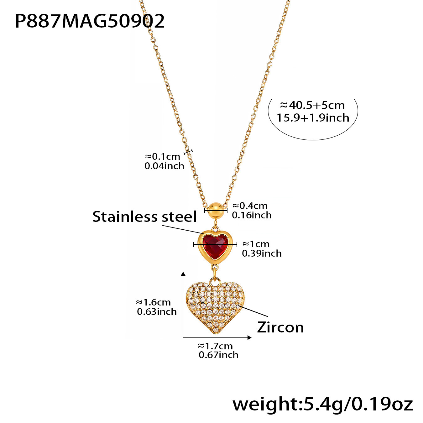 Golden heart necklace