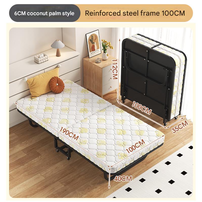 [bed frame reinforcement-coconut palm sponge mattress]-width 100cm