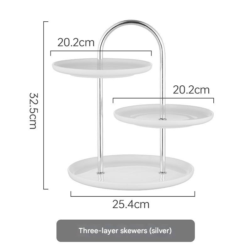 white three-layer silver frame