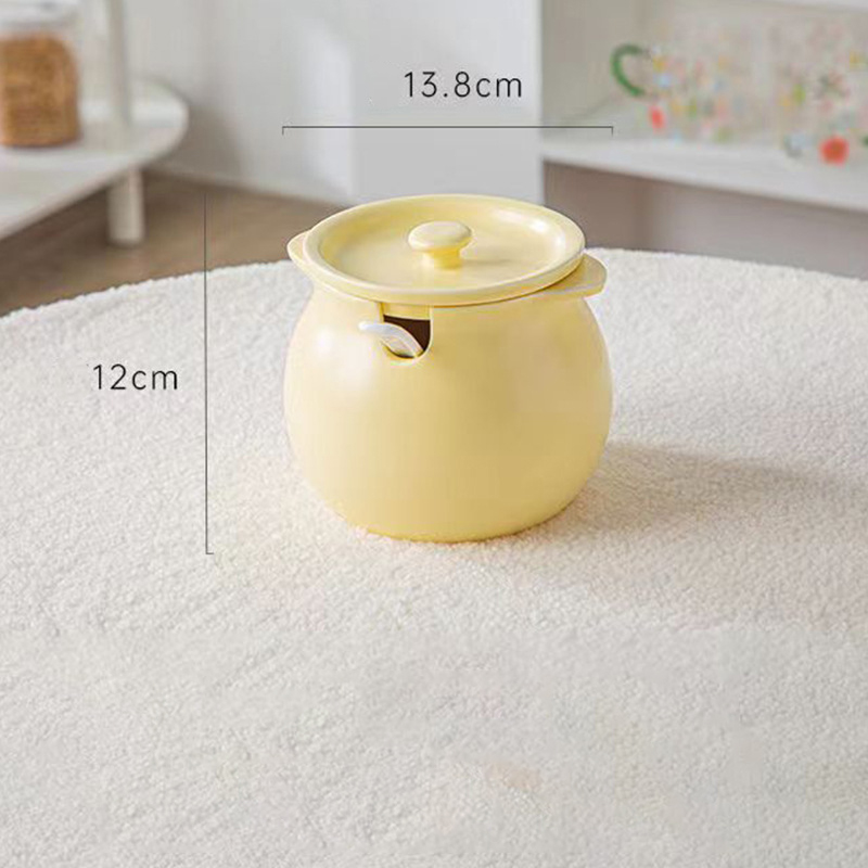 Medium 700ml# binaural milk yellow [including lid spoon]]
